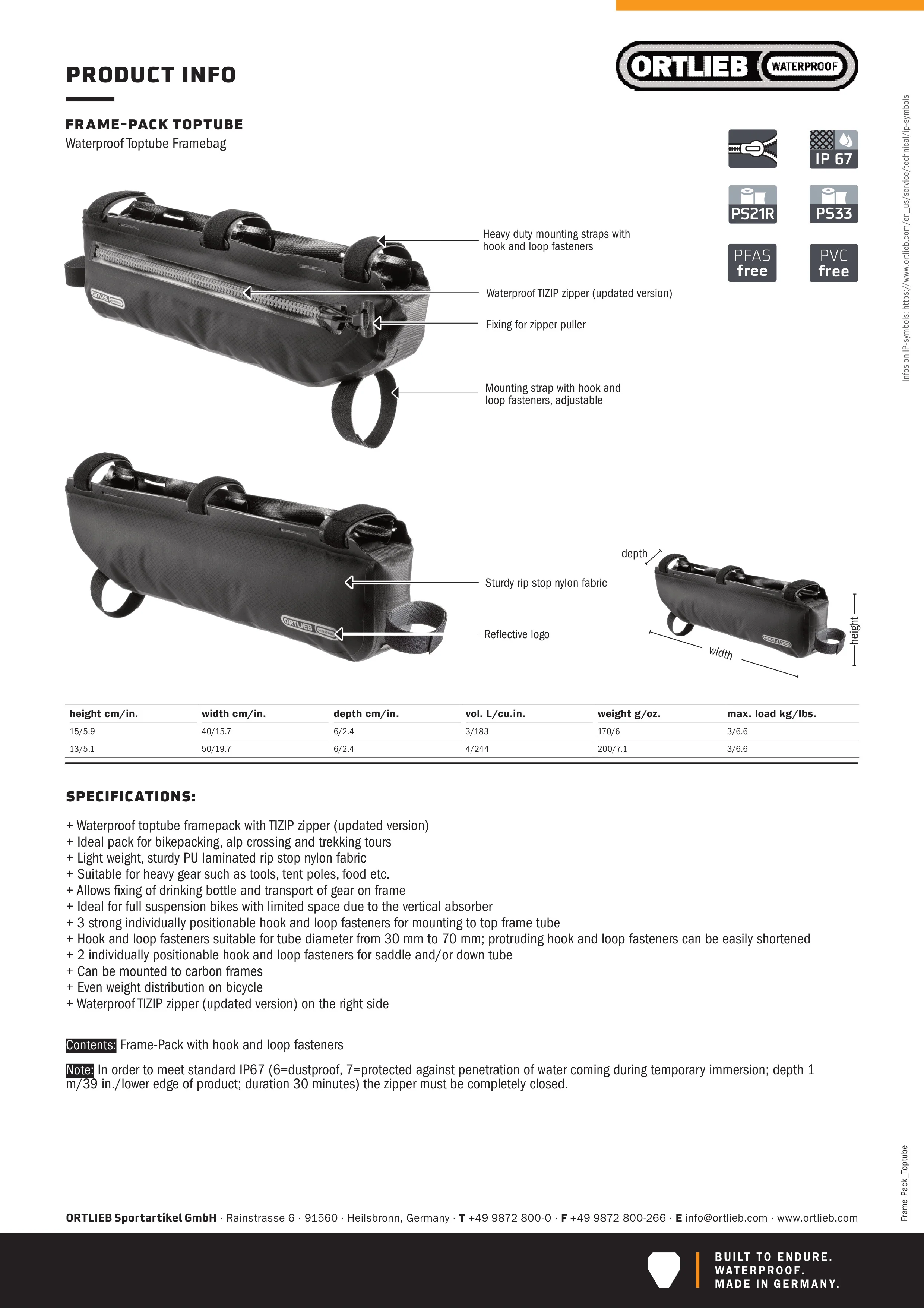 ASSOS x ORTLIEB Frame Pack Top Tube 3L - Image 4