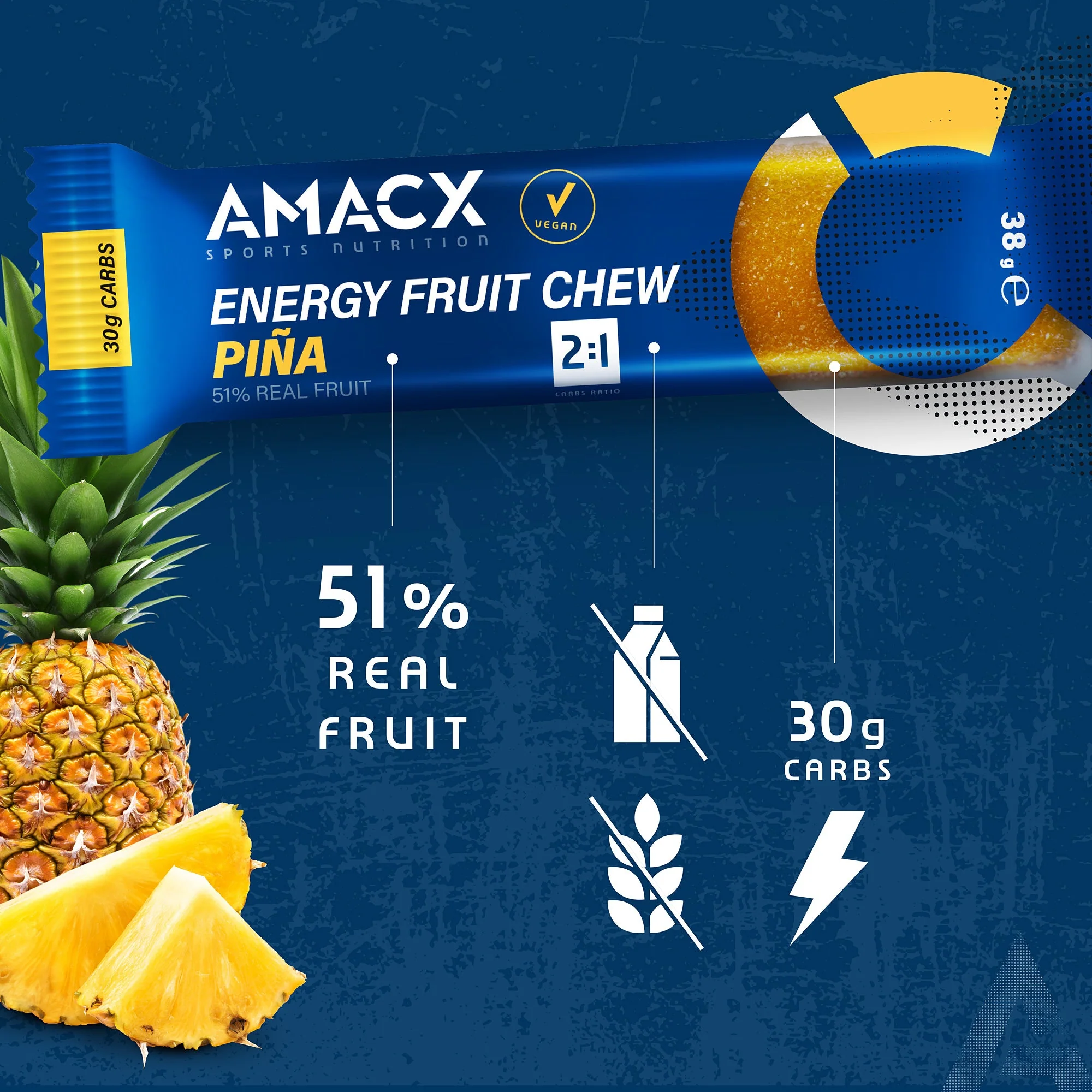 Amacx Energy Fruit Chew Piña - Image 5