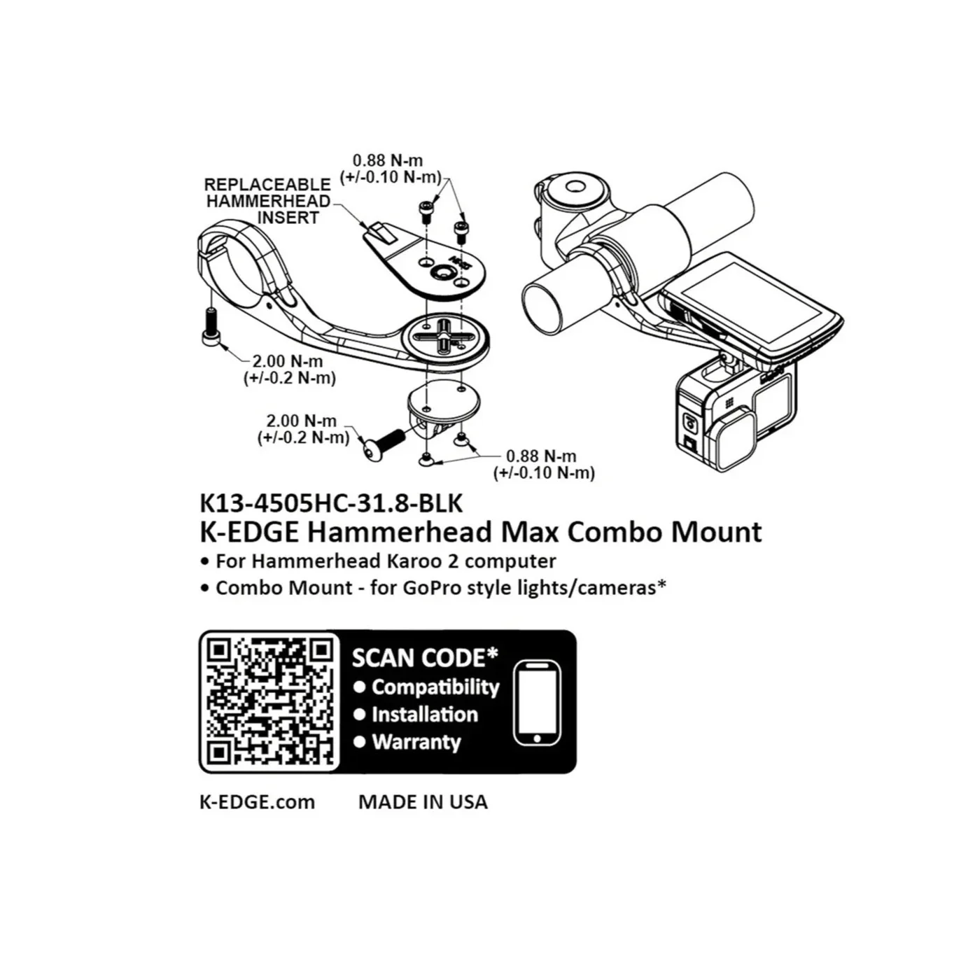 K-EDGE Hammerhead Max Combo Mount - Image 3