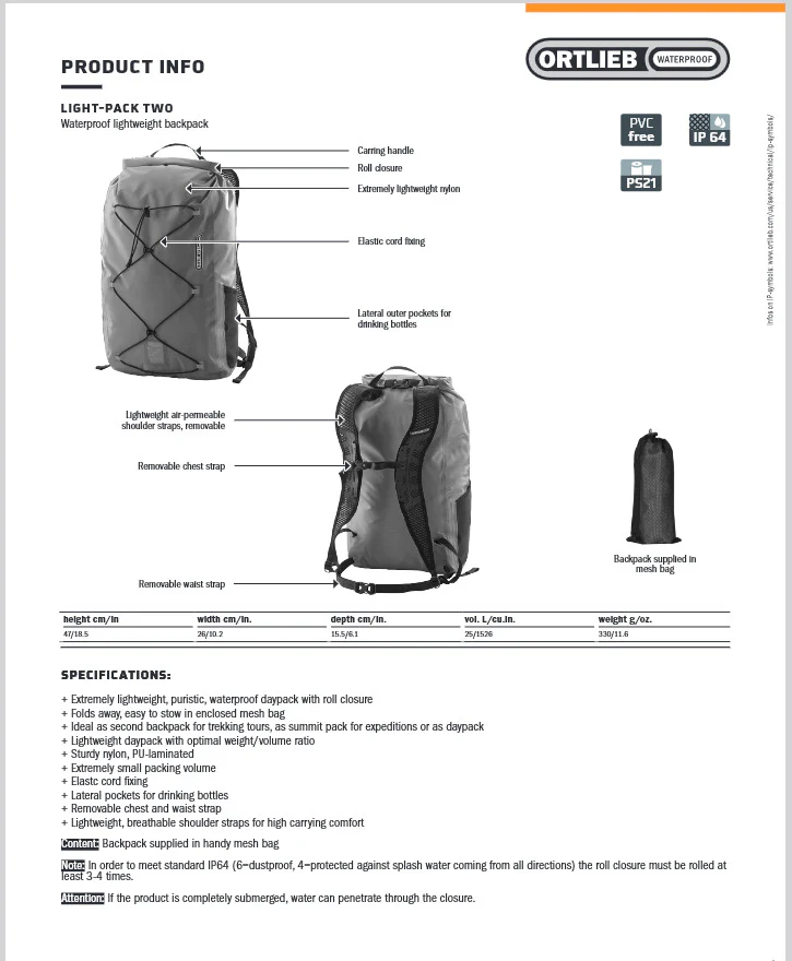 ORTLIEB Backpack Light-Pack Two 25L - Image 6