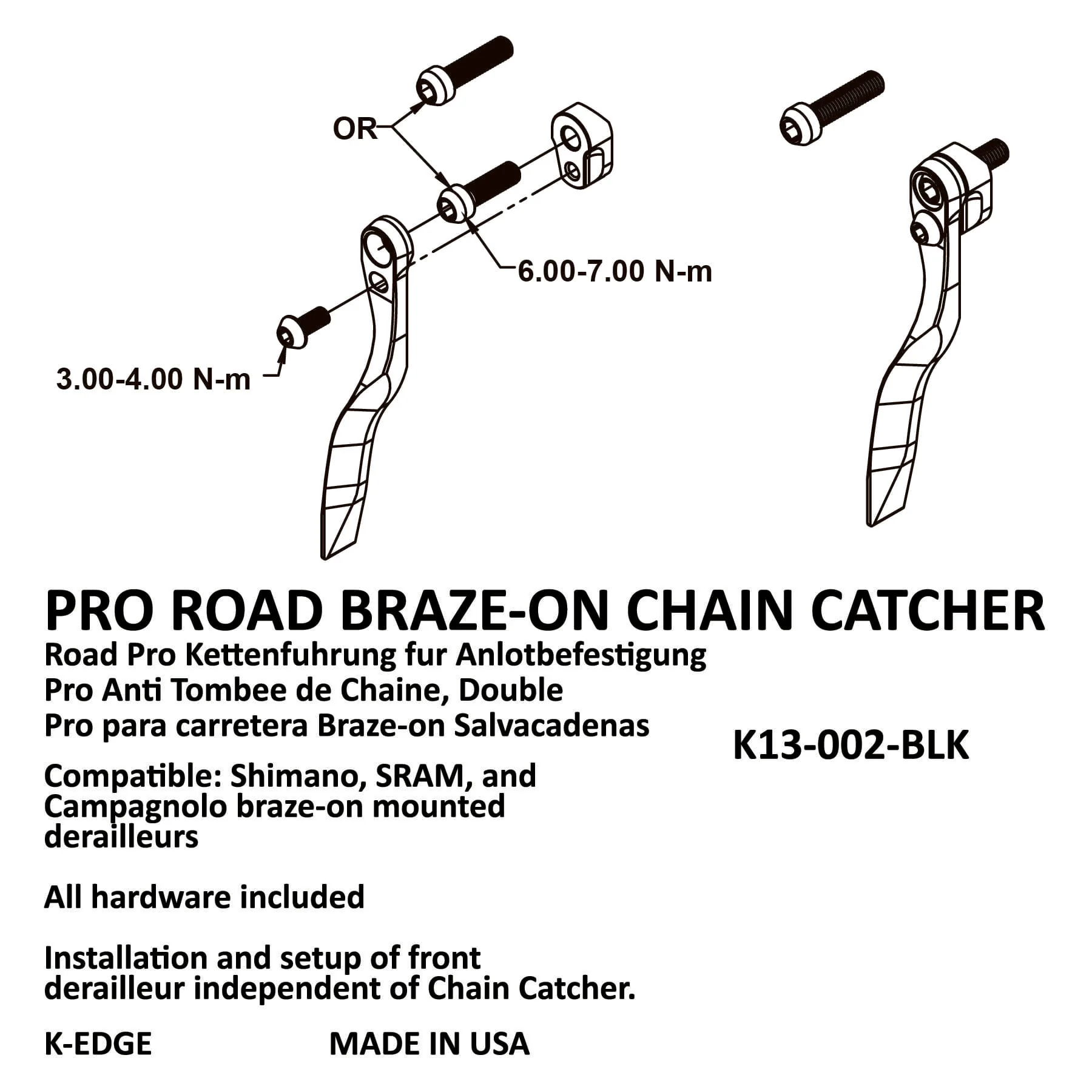 K-Edge Pro Road Braze-On Chain Catcher - Image 2